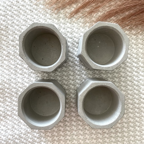 Concrete Plant or Tea light Candle Holders 4x - Picture 4 of 4